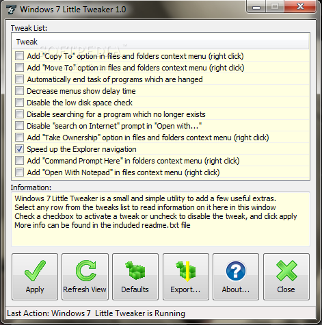 Windows 7 Little Tweaker 1.2 full